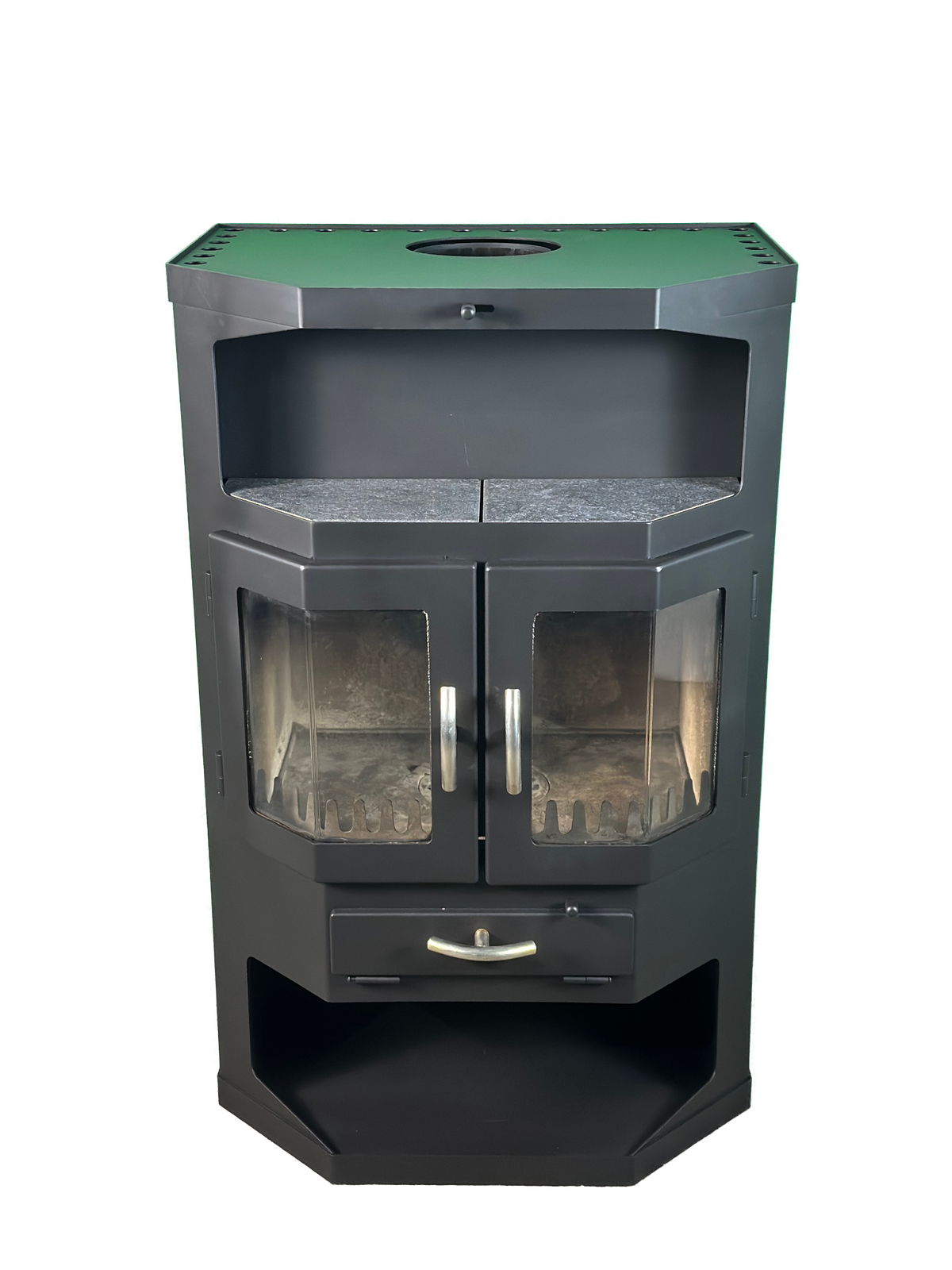 Șemineu cu uși duble și geam panoramic – Euro Flame 8 kW